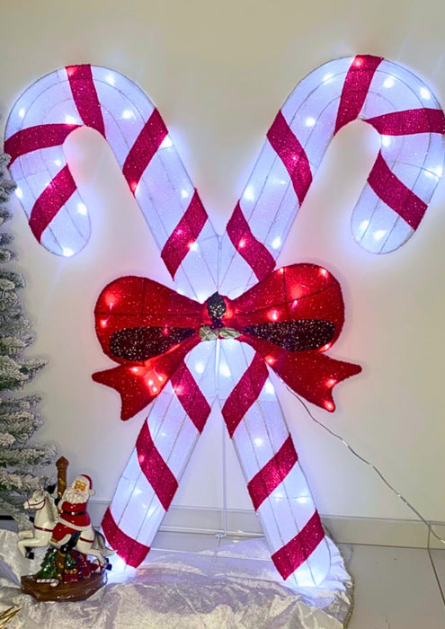 Candy Canes With Red Bow
Product description:
Measurements: - 
Functions:      - Led light
Color: - White
- Red