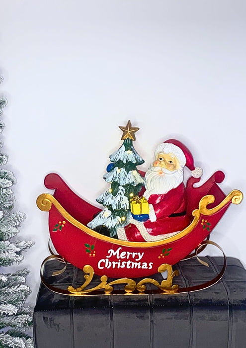 Santa & The Red Sleigh
Product description:
Measurements: - 53x23x44 cm
Functions:      - Led light
Color: - Multi Color 